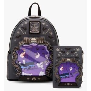 Loungefly Disney Nightmare Before Christmas Jack Snow Globe Glow Backpack WALLET